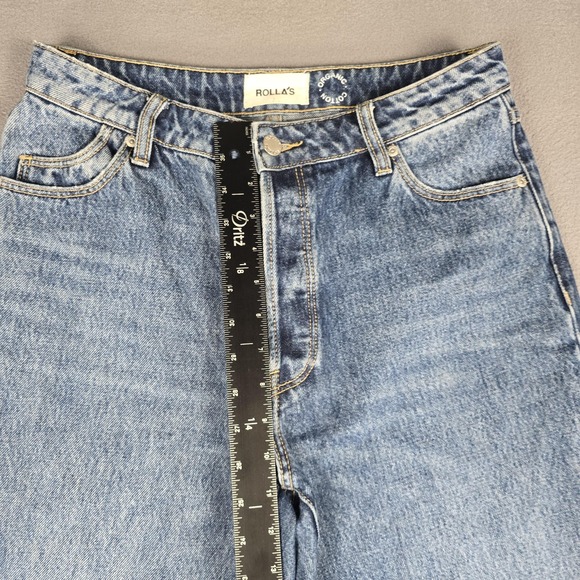 Rolla's Jeans Womens 28 High Rise Straight Distressed Button Fly Organic Cotton‎ - Picture 7 of 16